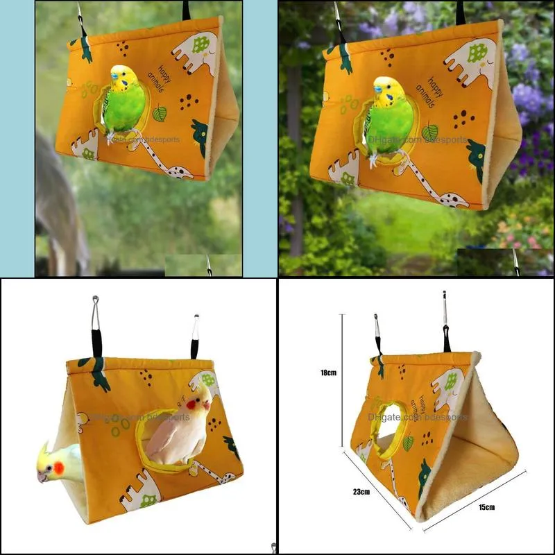 Bird Cages Pet Parrot Winter Warm Nest House Hanging Hammock Shed Sleeping Bed Cage Hut Tent Cave