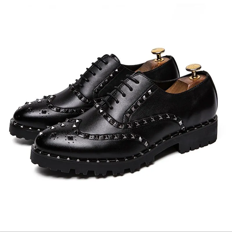 Studded Rivet Spike High Tops Loafers Men Causal Flats Prom Party Shoes Moccasins Ins Sports Walking Sneakers Zapatos Hombre DA52