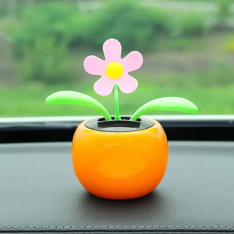 Decorations Solar Powered Dancing Flower Dashboard Ornaments For Fun Auto Accessories From