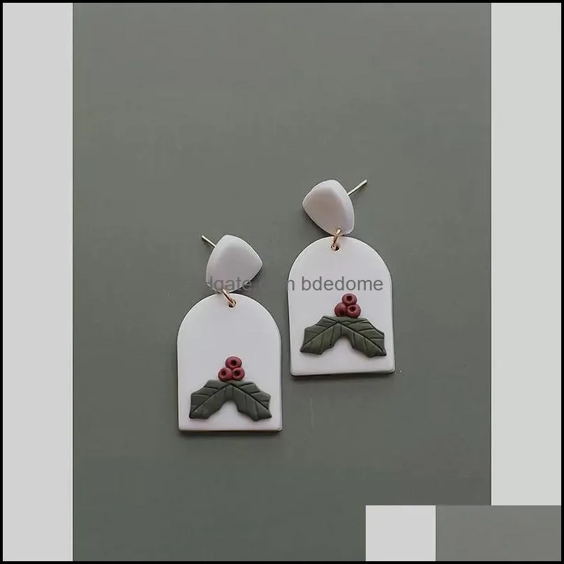 stud trendy christmas halloween polymer clay multi color series geometric pumpkin dangle unique earring sets for women jewelry