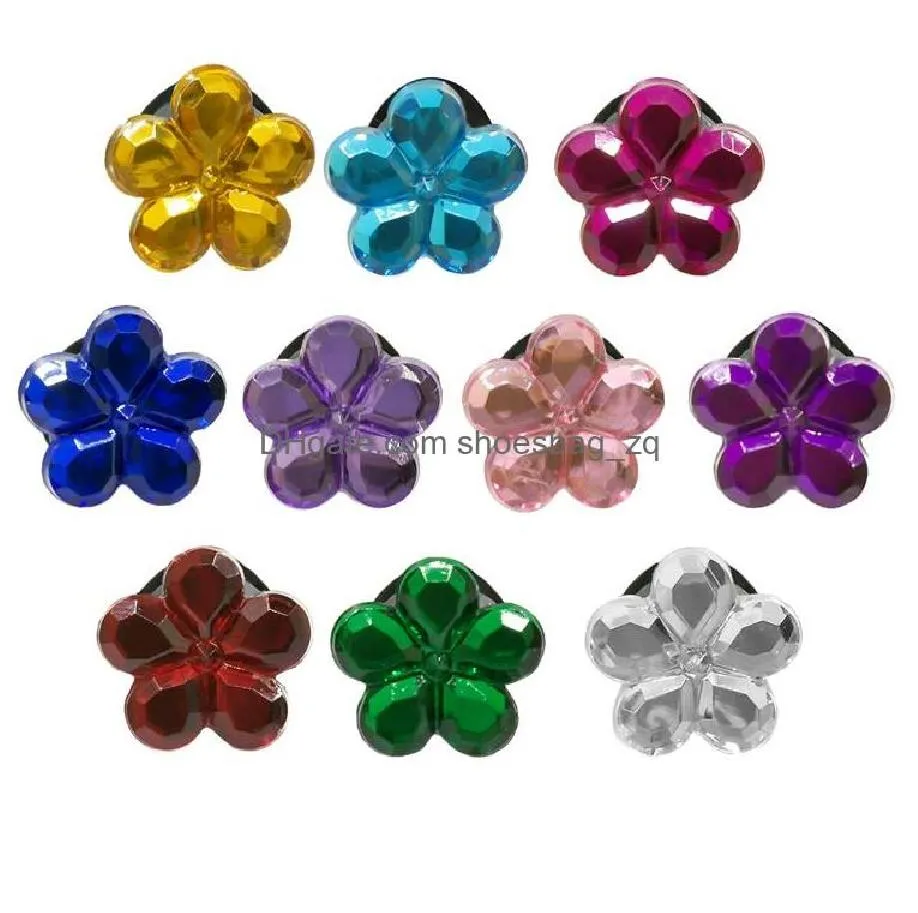 Wholesale Crystal Bling Dimound Croc Shoe Charms Parts Accessories Buckle Clog Buttons Pins Wristband Bracelet Decoration Kids Teen Adulty Party