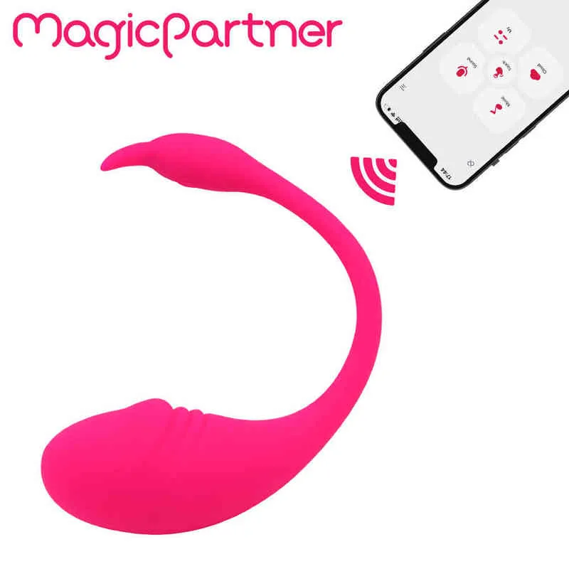 Dildos MagicPartner Ny app trådlöst ohmiBod fjärrdildo kvinnlig sexleksak vuxen sexig leksaker tros ägg vibrator trosor för kvinna 0803