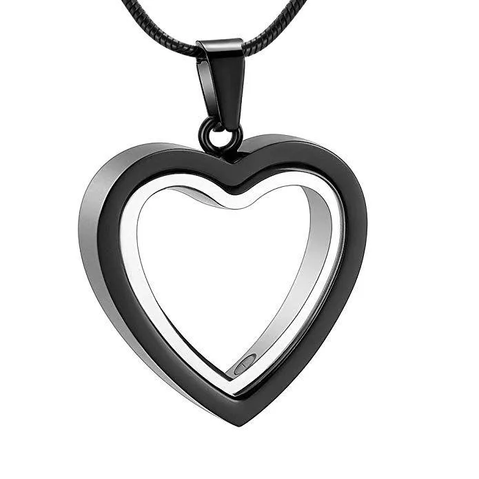 Pendant Necklaces Glass Heart Cremation Jewelry For Ashes Memorial Urn Necklace Human/Pet Stainless Steel Keepsake JewelryPendant NecklacesP