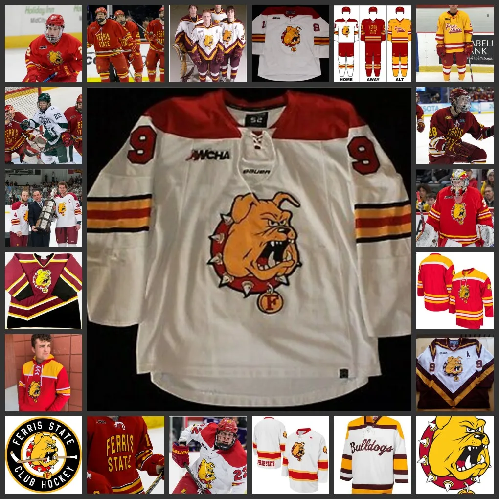 Ferris State Bulldogs Custom Hockey Jerseys Stitched Official 2024 NCAA Jerseys