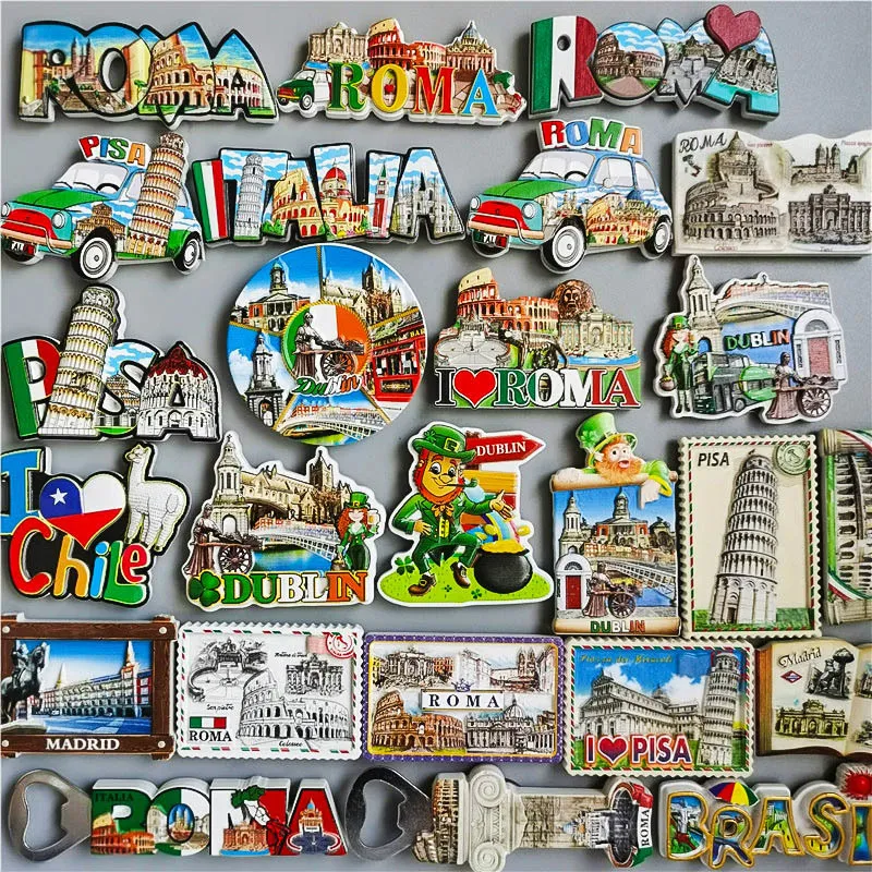 Italia Roma Magneti Frigo Souvenir Turistico Dublino Cile Pisa