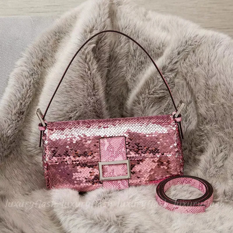 Kadınlar için Tasarımcı Omuz Baget Çanta Yüksek Kalite Lüks Moda Crossbody Çanta Payet Yeni Bayanlar Tote Bling Çanta Çantalar