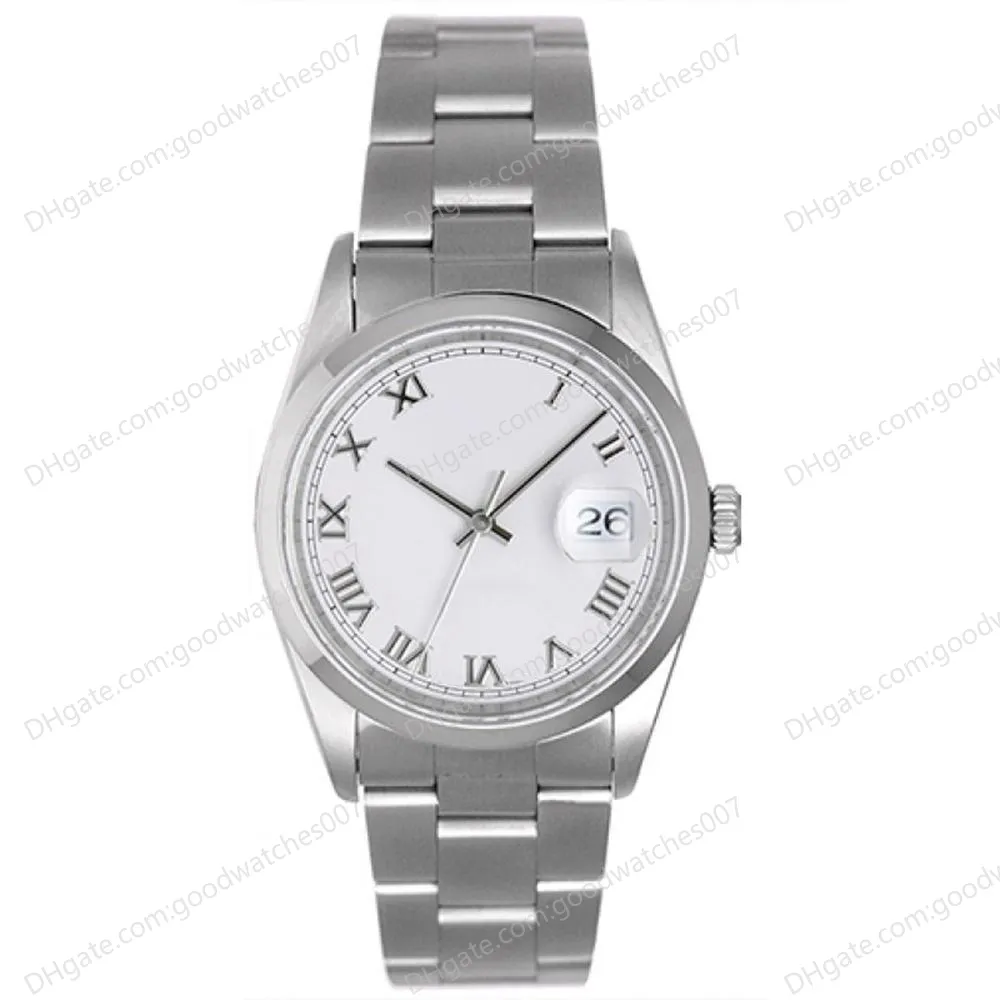 Relógios asiáticos de alta qualidade 2813 Sports Automáticos Mecânicos Relógios Mecânicos Mecânicos 36mm Dial Branco Marcador de Hora Romana UNISSISEX Relógios 116200-72600 Moda Ladies Wrist Watch Watch