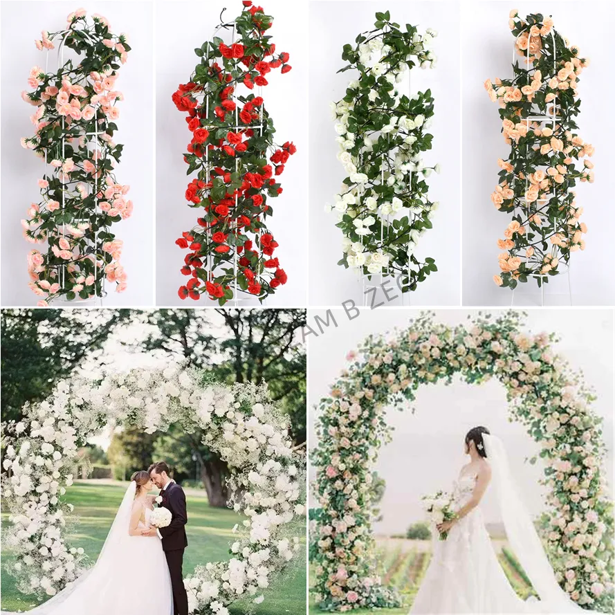 170cm/230cm Artificial Rose Vine Simulation Flower Rattan Silk Flower For Wedding Party Decor DIY Arch Flowers