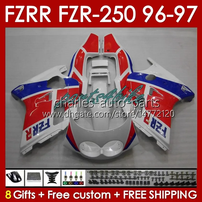 Yamaha FZR250R FZRR FZR FZR 250R 250RR FZR 250 R RR 96-97 바디 144NO.18 FZR250-R FZR-250R FZR-250 FZR250 R RR 96 97 FZR250RR 1996 1997 페어링 키트 레드 블루 BLK