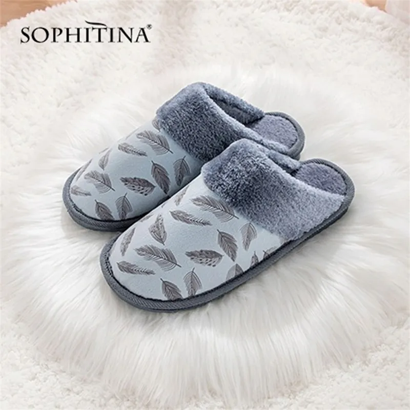 Sophitina Womens Slippers Handmade Sake Design Design Printing Shoes الحفاظ على دافئة Winter PO301 Y200424