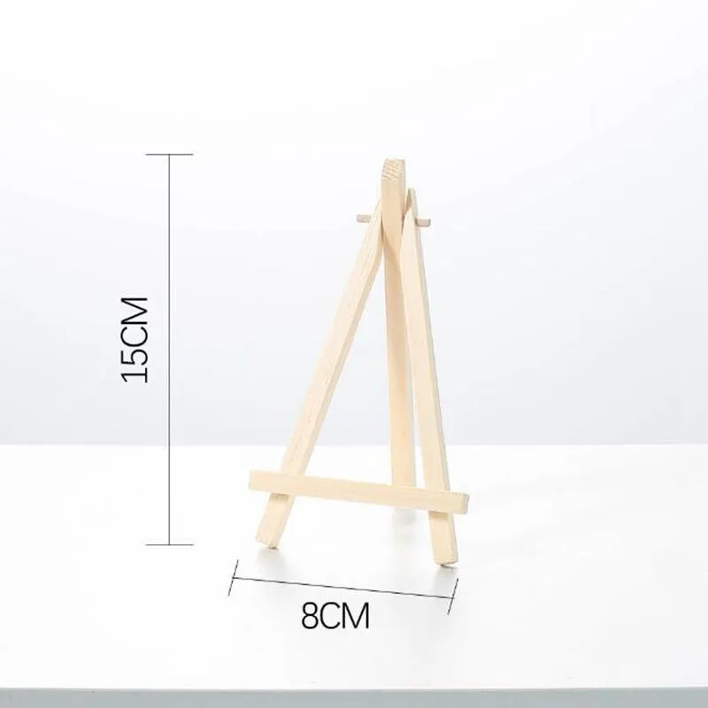 8x15cm Natural Wooden Mini Tripod Easel Mini Wedding Decoration Painting Small Holder Menu Board Accessoriy Stand Display Holders A0331