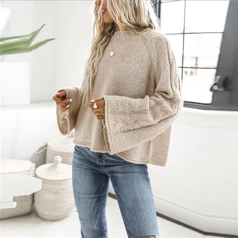 Nieuwe vrouwen truien herfst winter zachte kasjmier pullovers mode dikke warme vrouw pullover hoog kwaliteit losse vaste outdarnen 210203