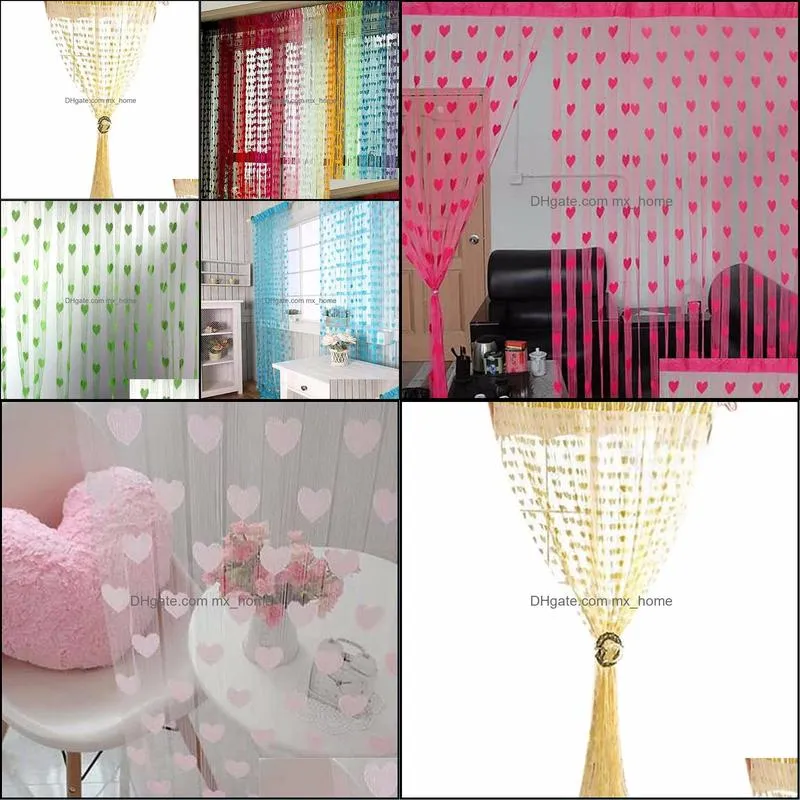 Line String Door Tassel Divider Sheer Curtains for living room Valance 11 Colors Organza Curtains