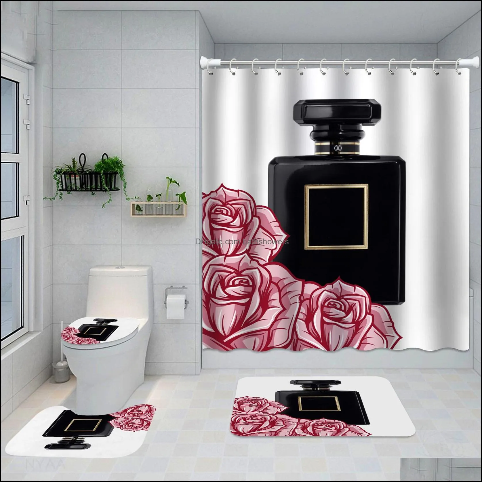 Душевые шторы аксессуары для ванной комнаты домашний сад дикие наборы печати высококлассные костюмы с четырьмя частями анти-peepi dhvgd