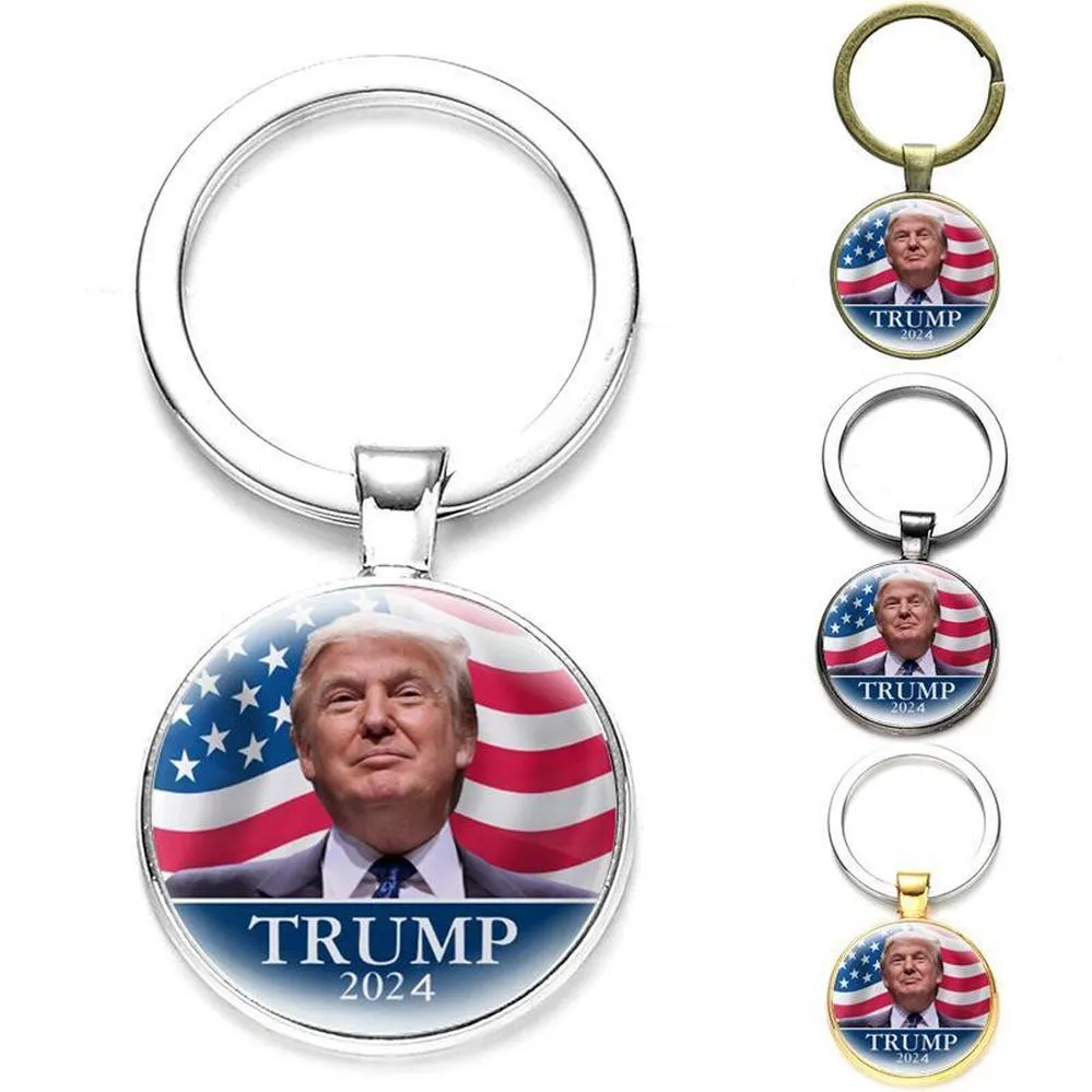 2024 ترامب مفاتيح مفاتيح Save America مرة أخرى Time Gem Keychain سلسلة مفتاح سلسلة C0812