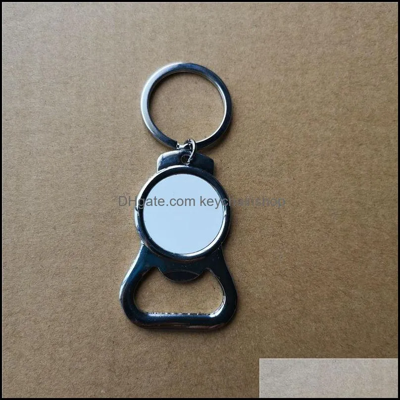 sublimation blank key chain metal key ring with bottle opener hot transfer printing diy blank consumables