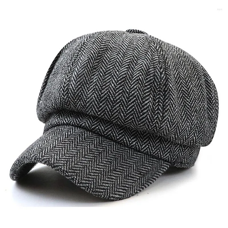 Bérets Wuaumx 2022 Twill Sboy Cap Pour Hommes Femmes Automne Tweed Chapeau Octogonal Vintage Artiste Détective Chapeaux Rétro Casquettes De Baseball ChapeauBérets