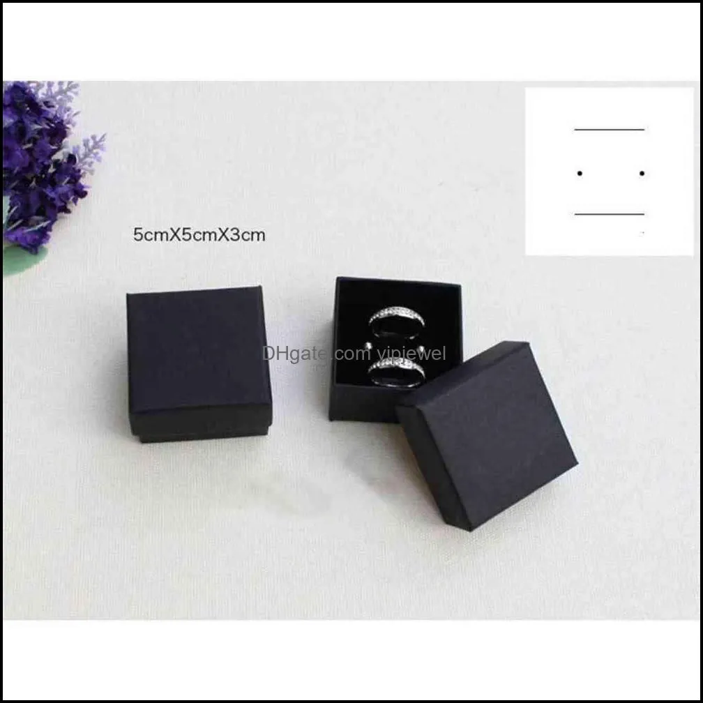 Jewelry Gift and Retail Boxes Black Kraft Packing Bracelet & Necklace Ring Ear Nail Box Christmas Year Customize 10 size Select