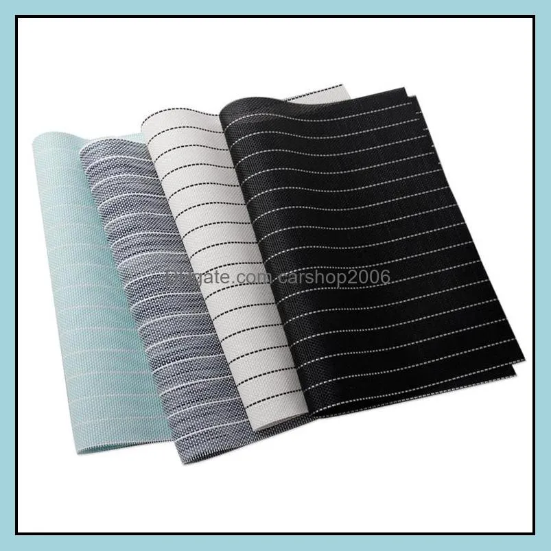 wholesale multi colors dining table place pad, washable pvc square table pads, heat resistant table pad kitchen accessories