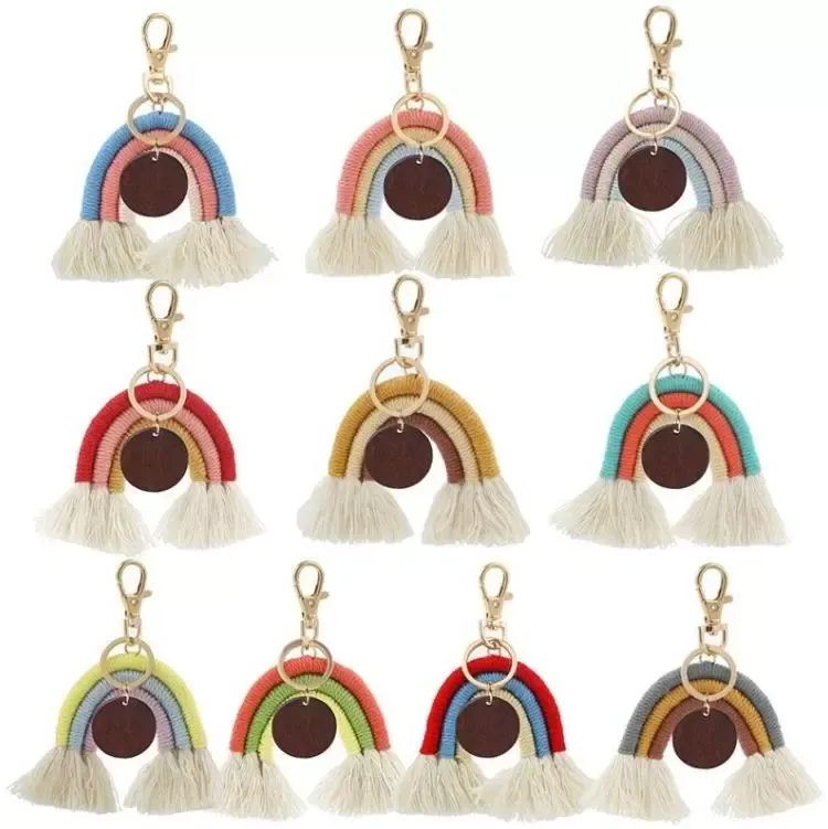 UPS arc-en-ciel gland porte-clés fête faveur porte-clés pour dames à la main porte-clés petit ami cadeau fille mignon porte-clés breloque pour sac