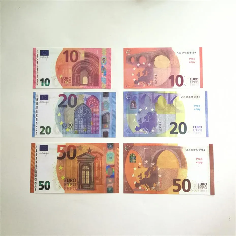 50 Tamanho Filme Prob Banknote Cópia Imprimida dinheiro Fake em USD Euro Reino Unido GBP British 5 10 20 50 Toy comemorativo para o Natal gif78277780oo8