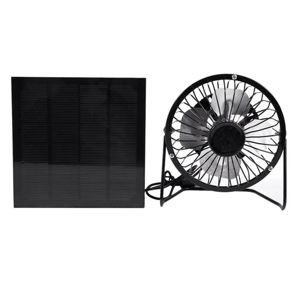 Mini Güneş Paneli Powered Ventilatör Fan Taşınabilir 5W 4 inçlik Sera Güneş Egzoz Fanı Ofis Açık Köpek Tavuk Evi