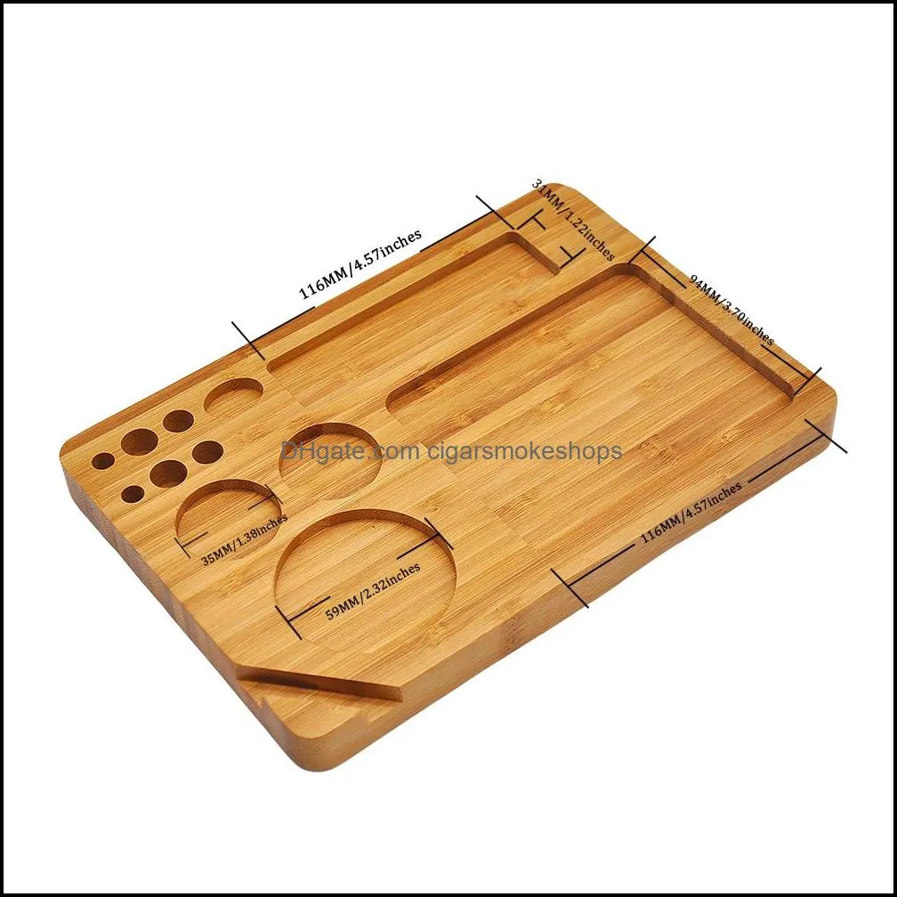 Bamboo Multifunctional Tobacco Rolling Tray Roll Paper Trays Smoking Herb Grinder Storage Case By DIY