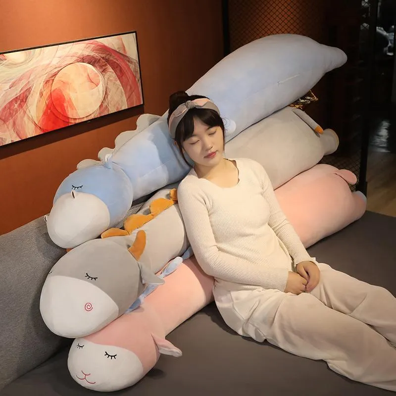 クッション/装飾枕1PCS Kawaii Cartton Hipo/Cattle/Sheep Long Lieed Cushion Kids Caw/Lam Sleeping Children Gifter Gifter Sofa Toy Hom