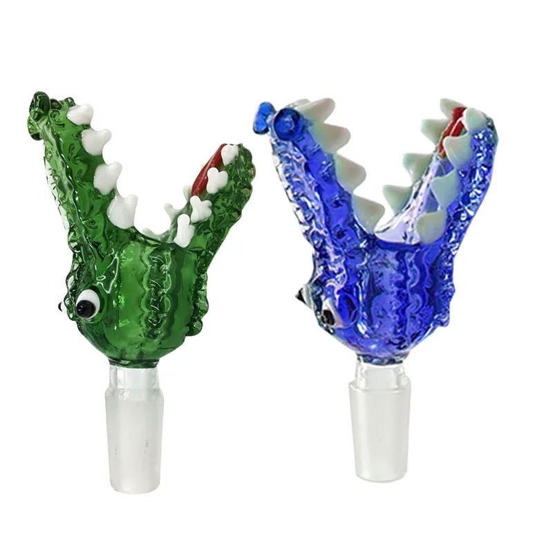 Tigelas de vidro de crocodilo colorido tigelas de fumo 14mm de 18mm filtro grossa bacia articulações para bongs cachimbo de água tubos de água