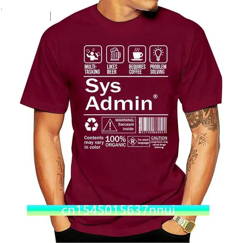 Administrateur système produit étiquette t-shirt Unix Linux café hommes marque vêtements de haute qualité mode hommes t-shirt 100% coton 220702