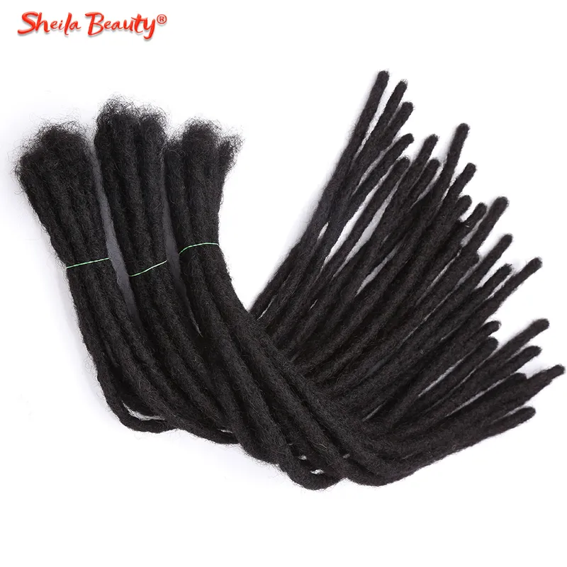 Afro Kinky en vrac naturel Cheveux humains Dreadlocks Tresses Crochet Braiding Extensions Soft Soft Faux Locs pour Femmes Noir 220409