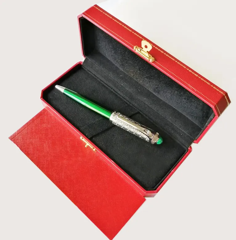 Giftpen 5A Luxury Classic GreenBlue Lacquer Barrel Ballpoint Pen Quality Silvergolden Clip Writing Office School Statione1640925