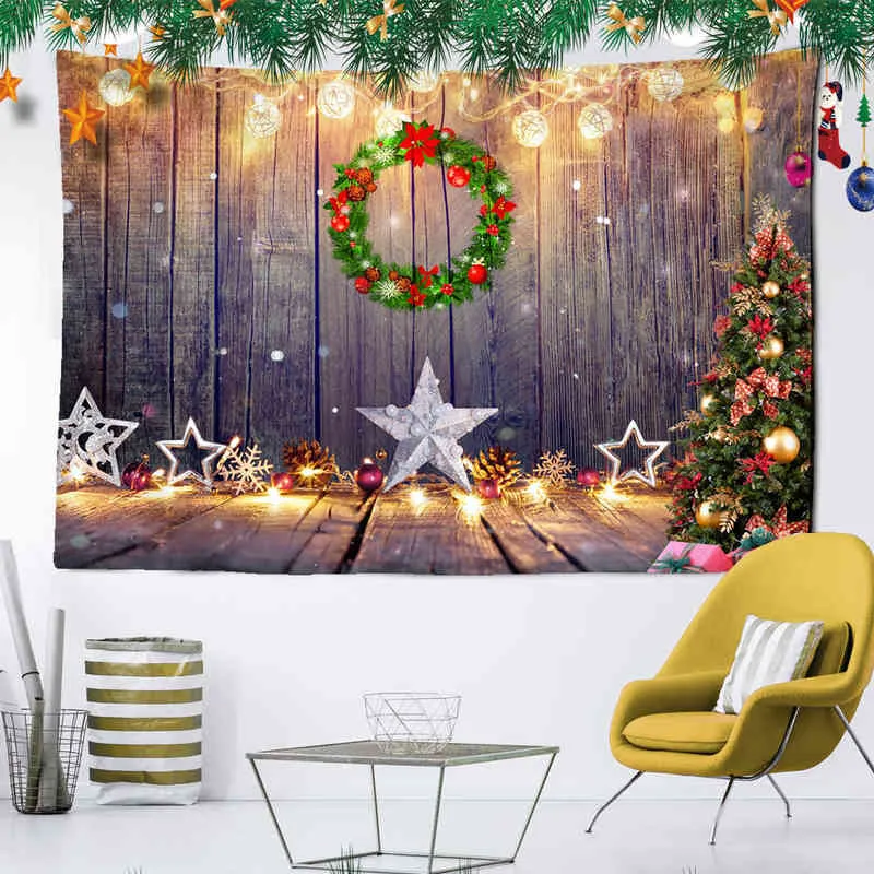Choinka Zielona dywan na ścianę na ścianie świątecznej tła dekoracja tkaniny rozprzestrzeniła się gobelin świąteczny prezent J220804
