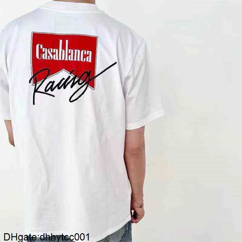 Maglietta del progettista di marca Acconciatura rossa Casablanca Alta maniche corte Uomo Donna Stampa oversize Etichetta colletto giornaliero estivo BHCV