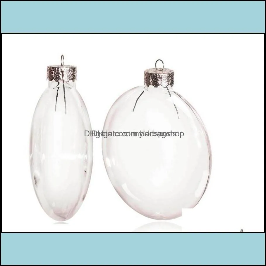 Christmas Decorations Festive Party Supplies Home Garden Diy Paintable Clear Decoration 80Mm Glass Disc Ornament With Sier Cap