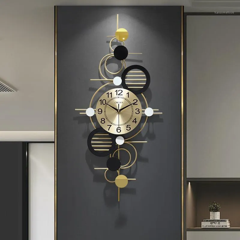 Orologi da parete Meccanismo di orologio creativo cinese Metallo digitale  Grande soggiorno silenzioso Reloj De Pared Decorazione della casa DF50