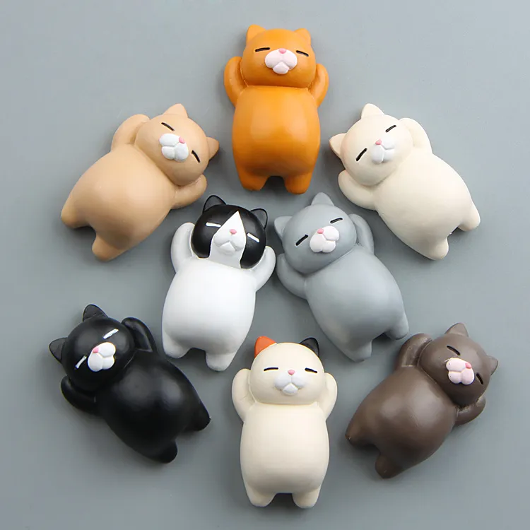 Decorative Objects & Figurines Japanese silly cat cartoon creative three-dimensional magnetic buckle refrigerator stickers iron-absorbing stone