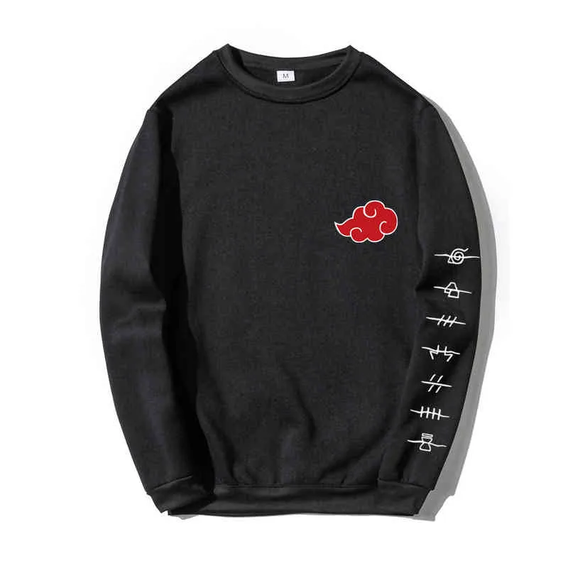 Anime Akatsuki Cloud Symbole drukuj mężczyźni bluzy bluza streetwear swobodny crewneck pullover kobiety