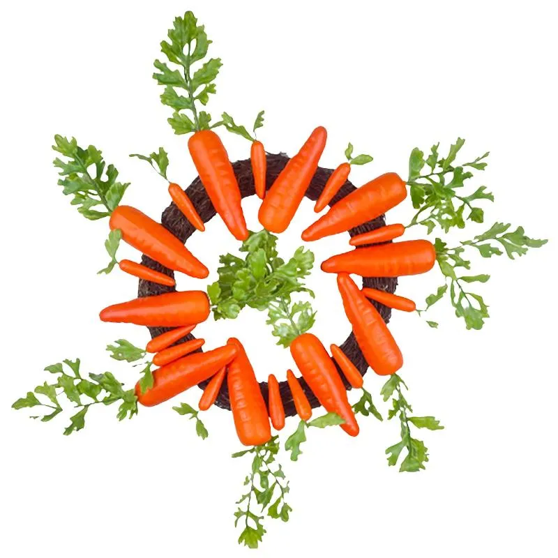 Ghirlande di fiori decorativi Decorazione ghirlanda Porta Molla anteriore Decorazioni di carota Rosso bianco e blu per artigianato in paglia 14 polliciDecorativo