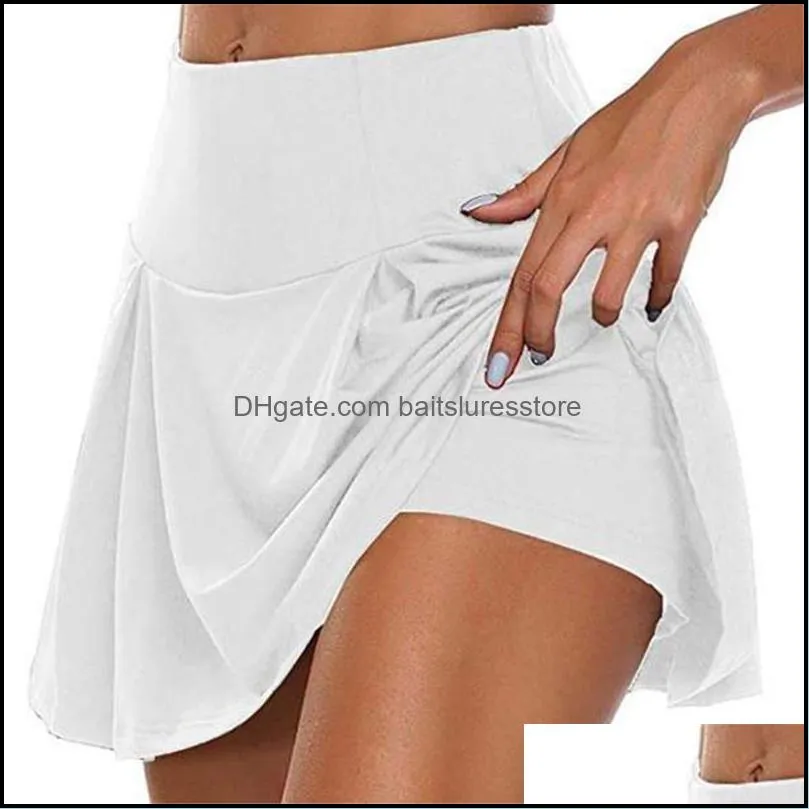 Sale Women Athletic Pleated Tennis Golf Skirt With Shorts Workout Running Skort Summer X85