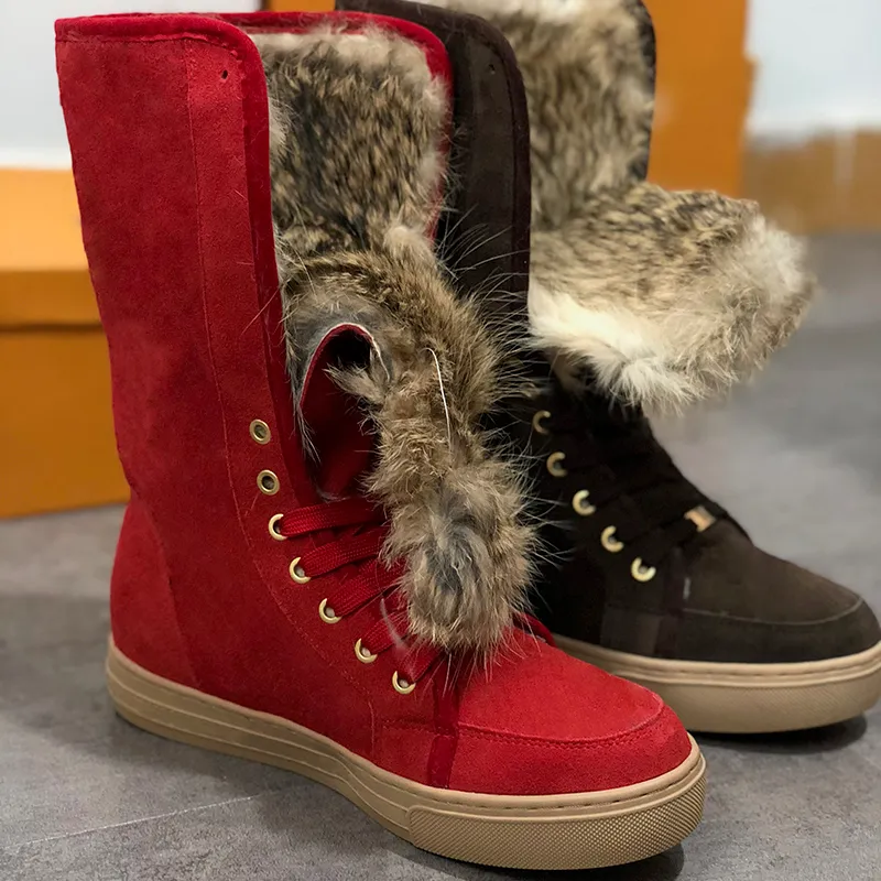 Women Snow Boots Boots Boots Designer Cowboy Boots Luxury Suede Platform Cheels Shoes Chestnut Black Gray Blue Winter Winter Boots No484