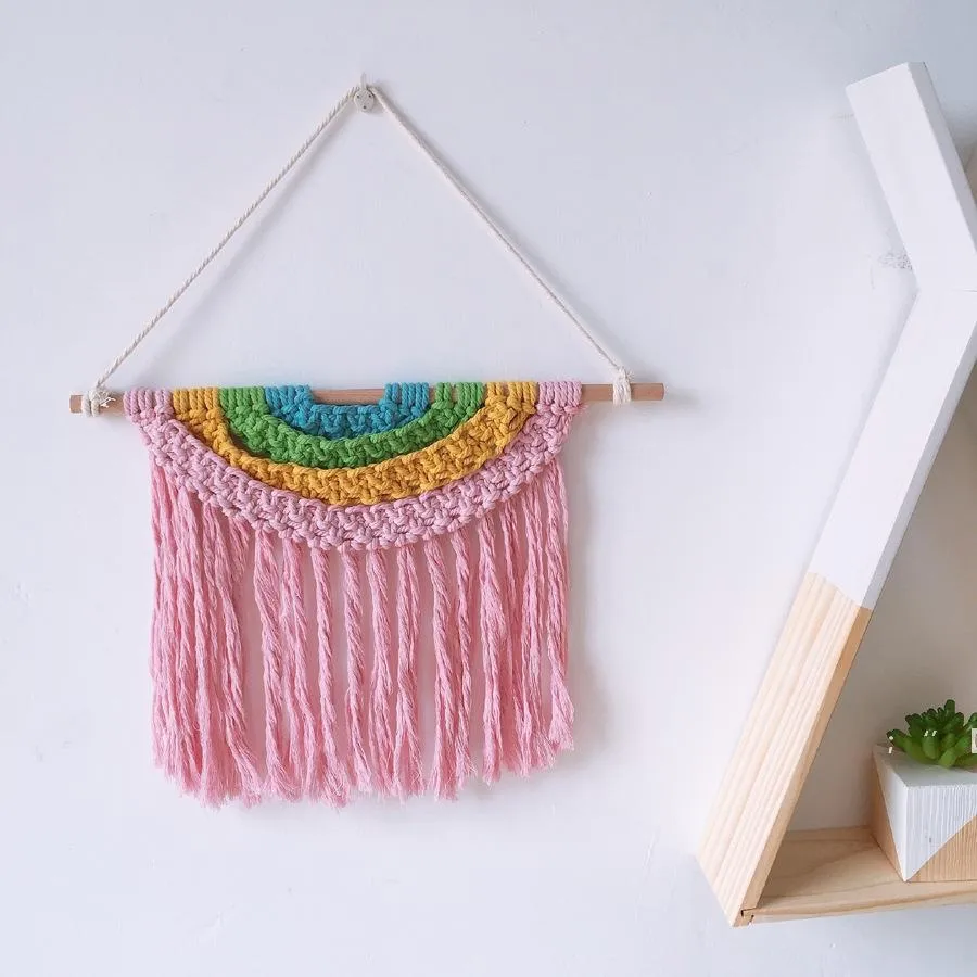 Hand-woven Cotton Cord Tassel Nordic Style Bohemian Kids Room Decoration Wall Hanging Tents Decorative RRA13084