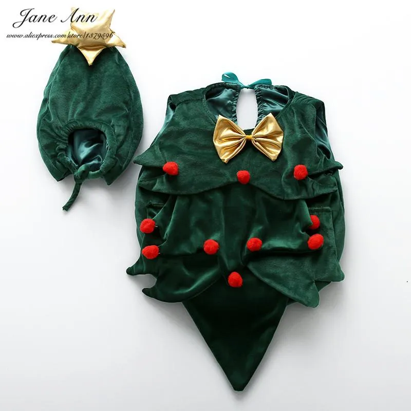 Caps Hüte Jane Z Ann Baby Kleinkind Kleinkind 3-6 Monate Weihnachtsbaum Kostüm Po Requisiten Grüner Hut Gelbe Fliege Bodysuit Roupa FotografieCaps