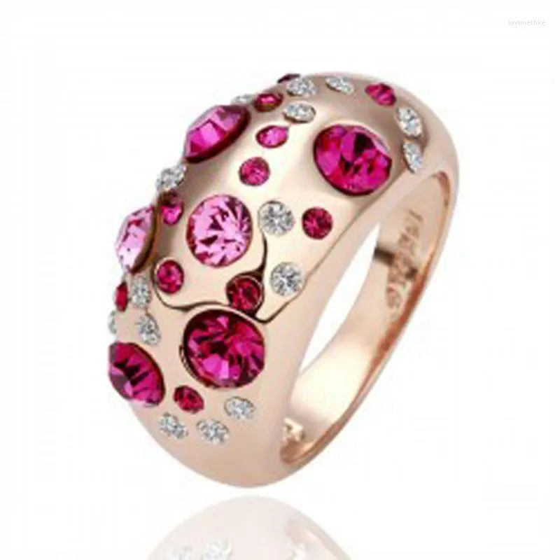 Bröllopsringar färg retention koreanska smycken grossist liten leverans importerad kristall charmig 1210 wynn22