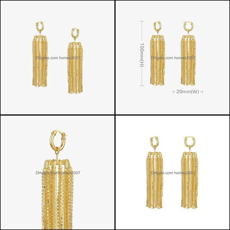 Chandellier Earring Enfashion Shine Lantern Tassel Drop Earrings for Women Statement Gold Color Long Earings Fashion Jewelry Kolczyki E201192