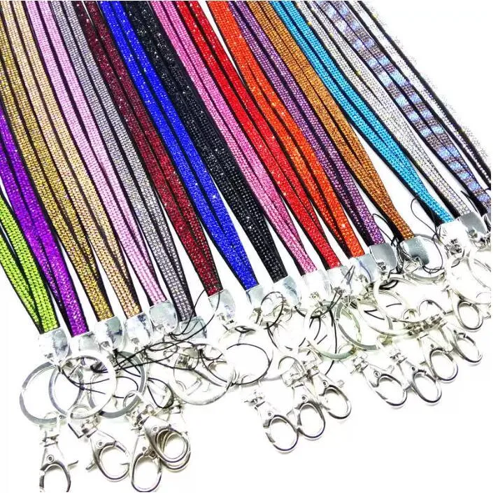 Bling Lanyard Blink Straps Crystal Rhinestone in neck with claw clasp ID Badge Holder for Mobile phone Camera C0614X04