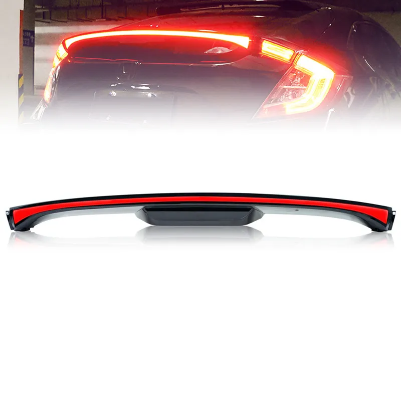 1 Set Car Assembly Tail Light For Honda Civic 2 Hatchback FK7 FK8 TYPE-R 16-21 Rear Wing Spoiler Back Trunk Lamp LED Taillight