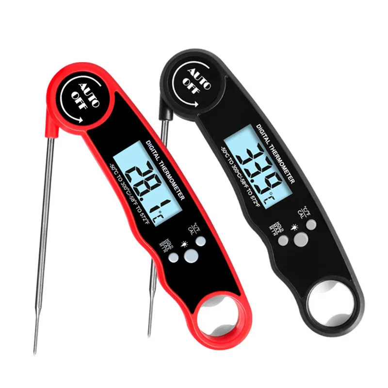 Kitchen Stainless Steel Thermometer Fridge Magnets Bottle Opener Cooking Food Probe LED Electronic Household Temperature Detector Tools