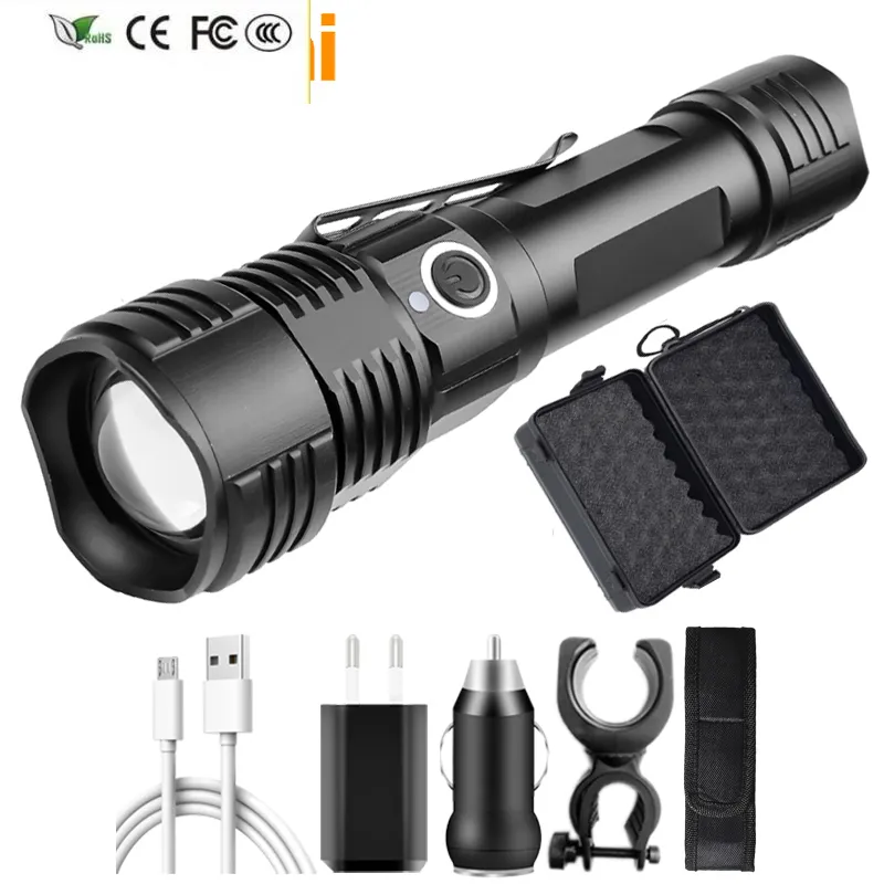 Yeni 4 Renk Çok işlevli bir taktik gece avı LED Flashlight 18650/AAA Batarya USB şarj edilebilir El Feneri Ampul 10W