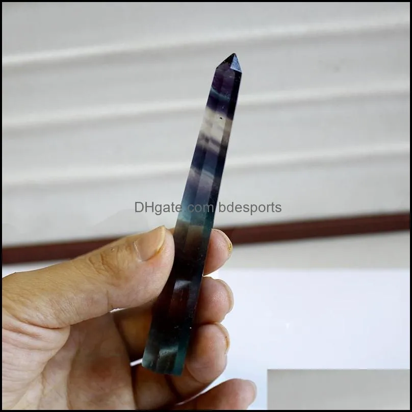 Natural Colorful Fluorite Arts Quartz Tower Crystal Point Chakra Reiki Obelisk Wand Healing Crystal 15 sizes